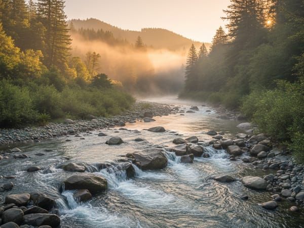 Russian River with flowing water representing new beginnings and energy